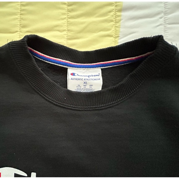 CHAMPION Men's Powerblend Fleece Midweight Crewneck Sweatsnirt Black Sz XLarge - Picture 3 of 7